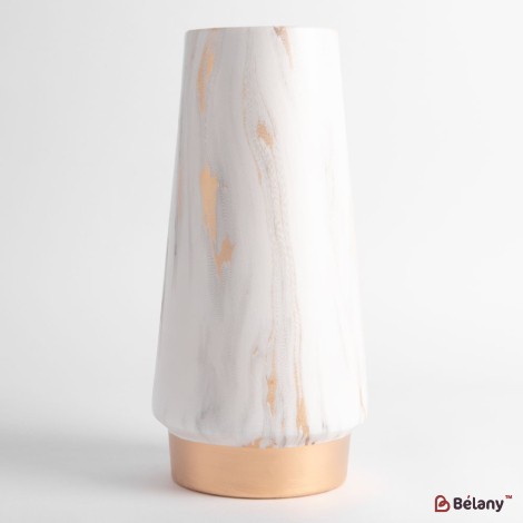 Vaza ceramica "Gold and Ceramic" alb 24x8