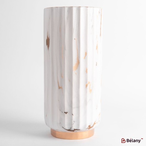 Vaza ceramica "Gold and Ceramic" alb 27x12