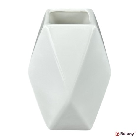 Vaza ceramica "Prism" alba