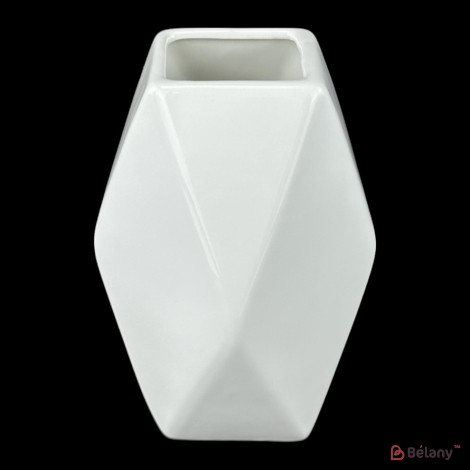Vaza ceramica "Prism" alba