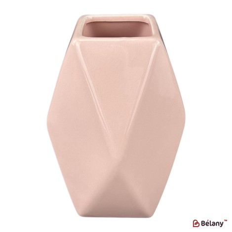 Vaza ceramica "Prism" roz