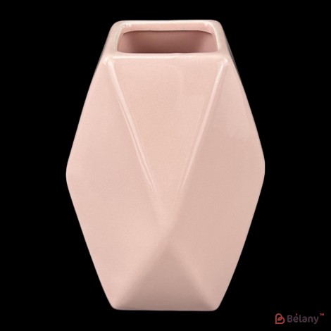 Vaza ceramica "Prism" roz