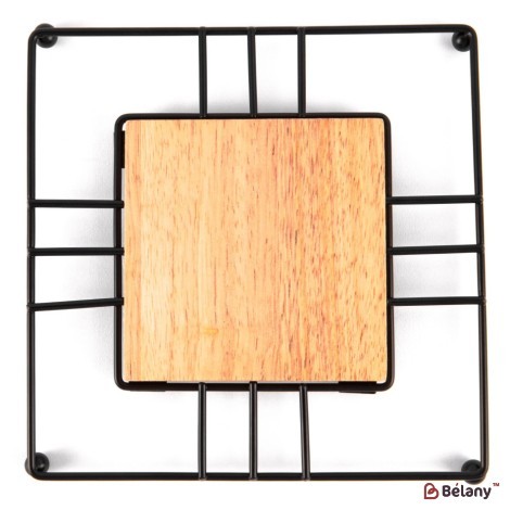Metal support with wood for dishes "Exlu"