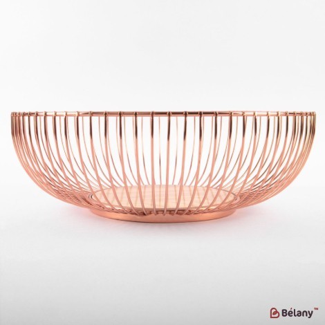 Bronze fruit bowl, with wooden bottom 28x10