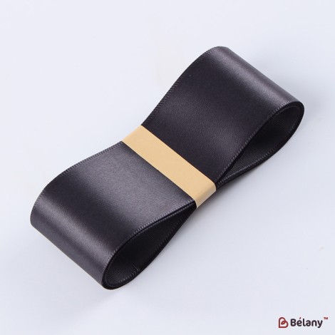 Polyester ribbon, charcoal, 3.8 cm / 36.57 #121