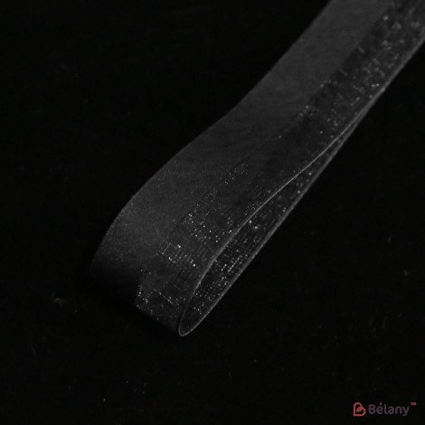 Organza ribbon "Half", Black, 2.6 cm / 18.28m #171