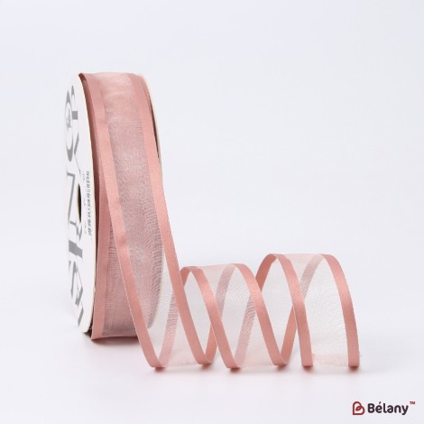 Organza Ribbon "Double Line", Peony 2.5cm / 18.28m #162