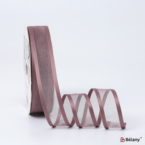 Organza ribbon "Double Line", Lavender 2.5 cm / 18.28m #032