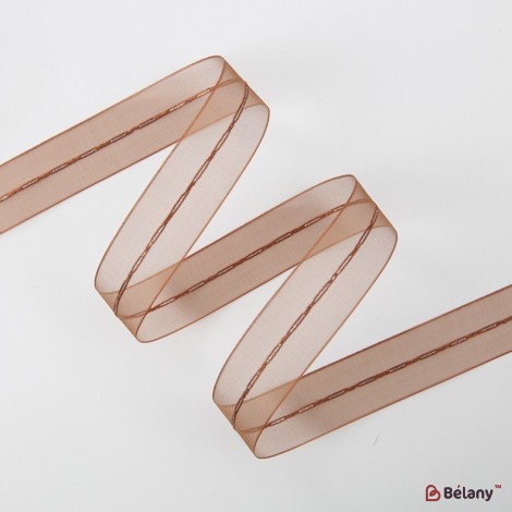 Organza ribbon "Beauty Line", Chocolate 2.5 cm / 32m #152