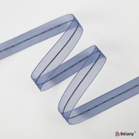 Organza ribbon "Beauty Line", Blue 2.5 cm / 32m #101