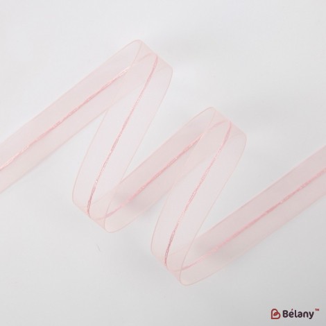 Organza ribbon "Beauty Line", pink 2.5 cm / 32m #165
