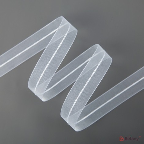 Organza ribbon "Beauty Line", white 2.5 cm / 32m #111