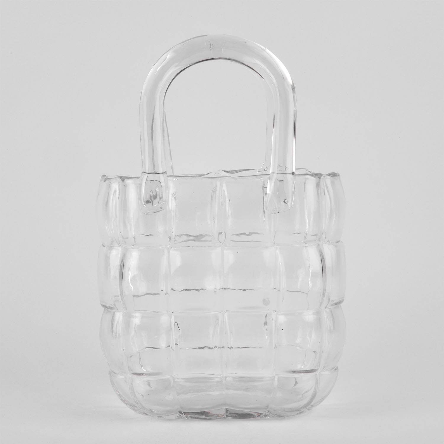 Vaza de sticla "Handbag" transparenta