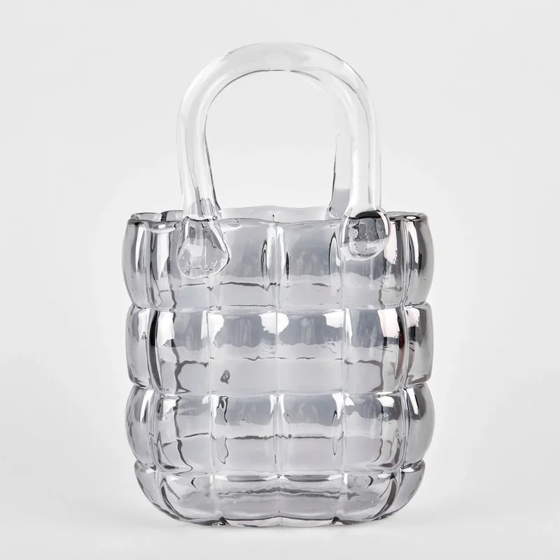 Vaza de sticla "Handbag" gri 22/8