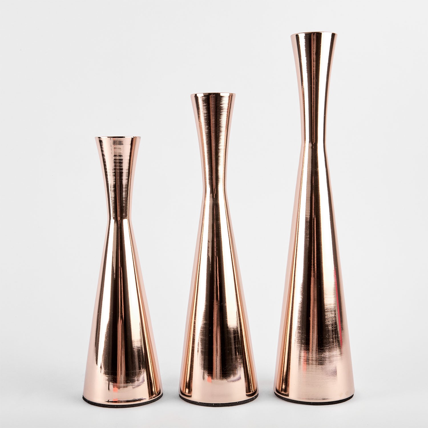 Zestaw 3 świeczników "Amphora" 26/22/19 złoto