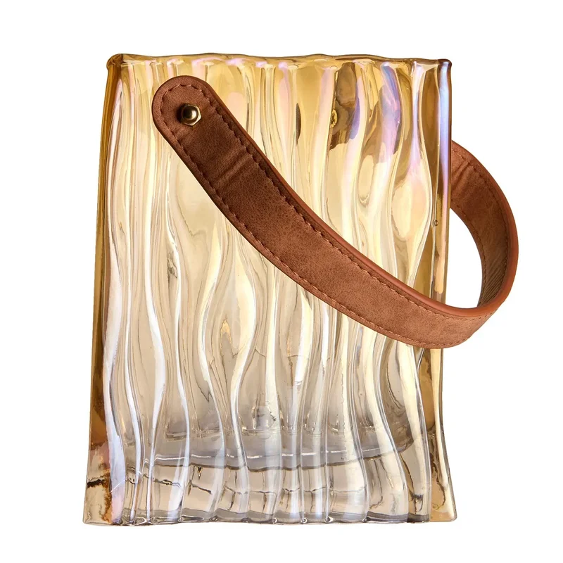 Ocean wave vase 18/13/8, amber