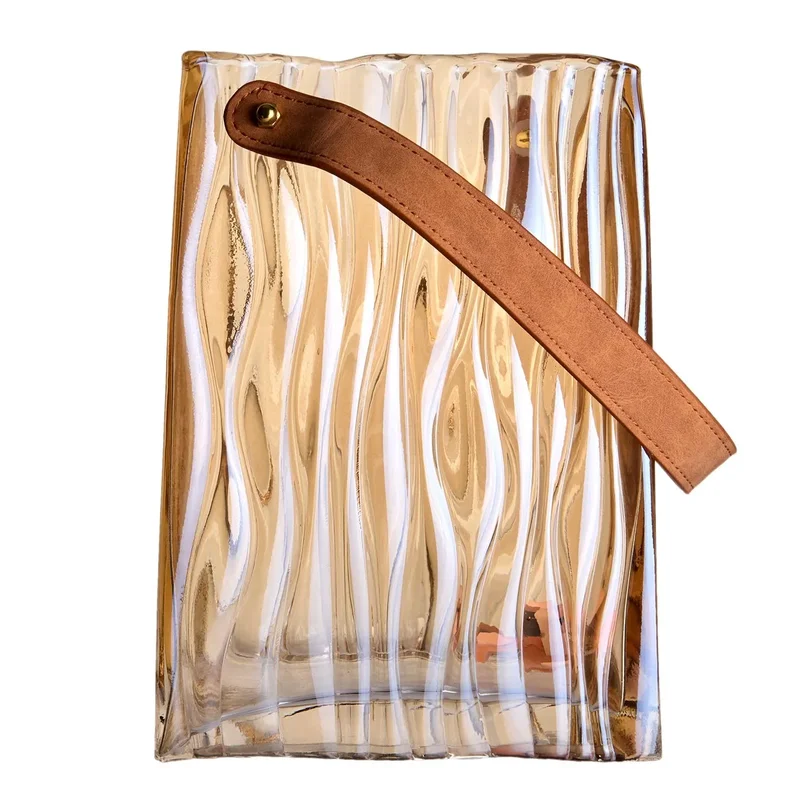 Ocean wave vase 23/16/9, amber