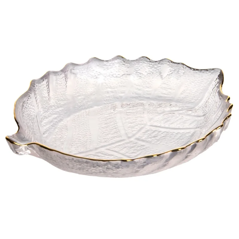 Platou din sticlă „Leaf”, 2.5/17/13 cm