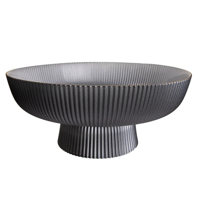 Bol pe picior din sticlă, „Colorito”, 11/25/25 cm, argintiu