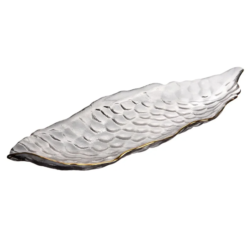 Platou din sticlă „Tada Leaf”, 3/37/12 cm