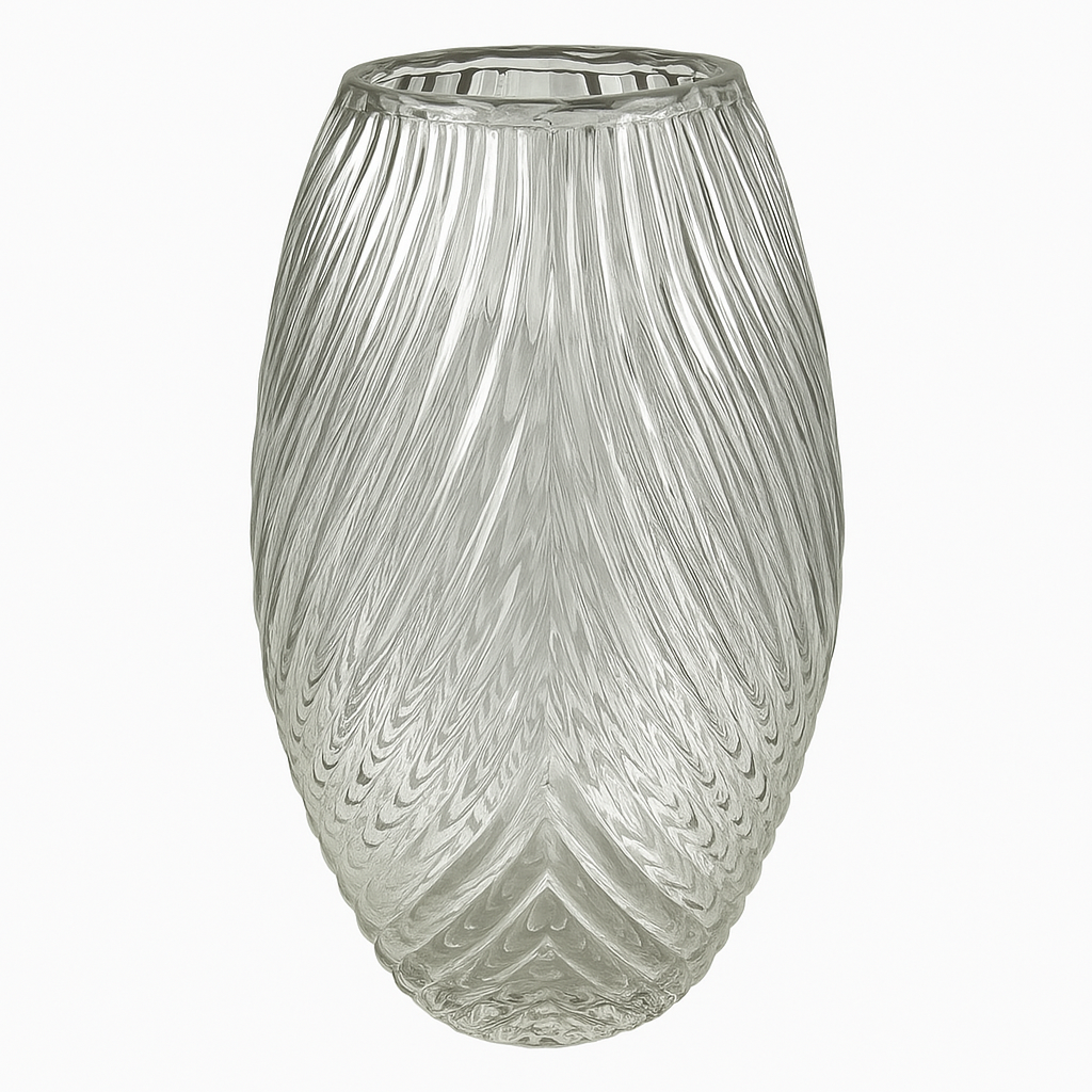 Vaza de sticla "Leaf S" transparenta