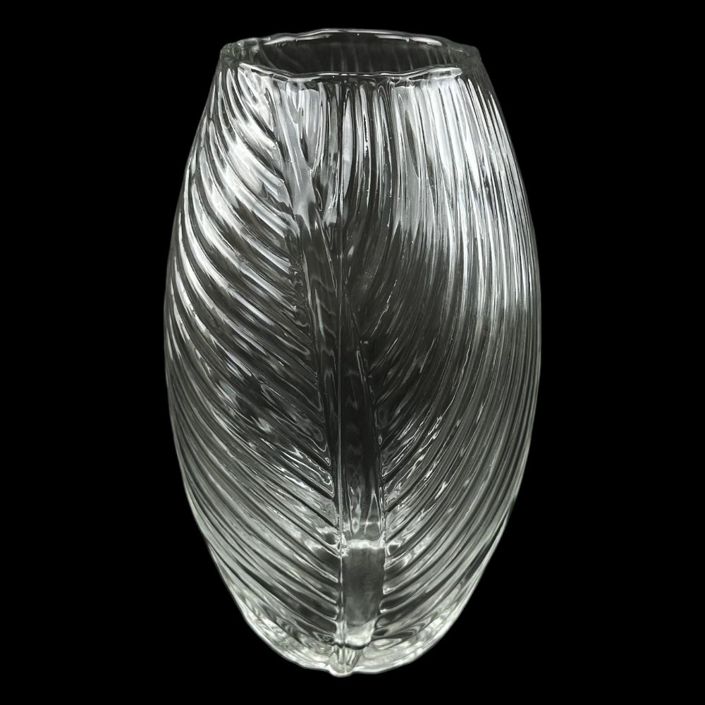 Vaza de sticla "Leaf S" transparenta photo 2