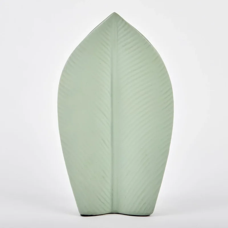 Vaza ceramica "Leaf" verde 20x3