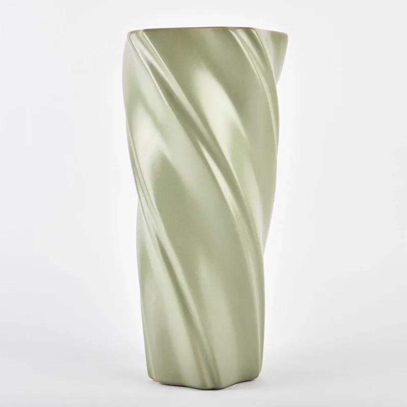 Vaza ceramica "Whirl" verde 28x12