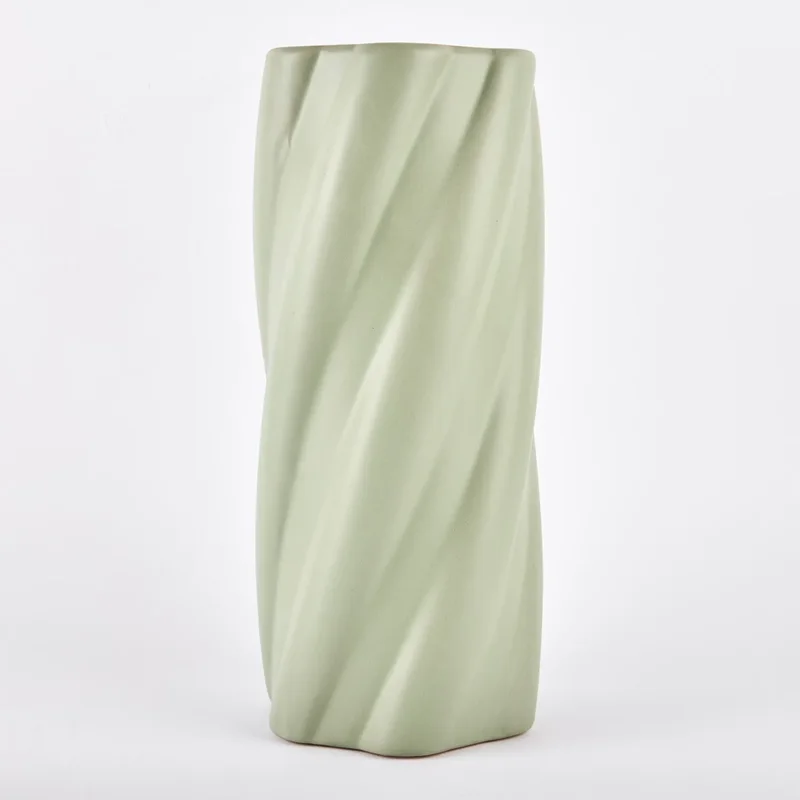 Vaza ceramica "Whirl" verde 27x12