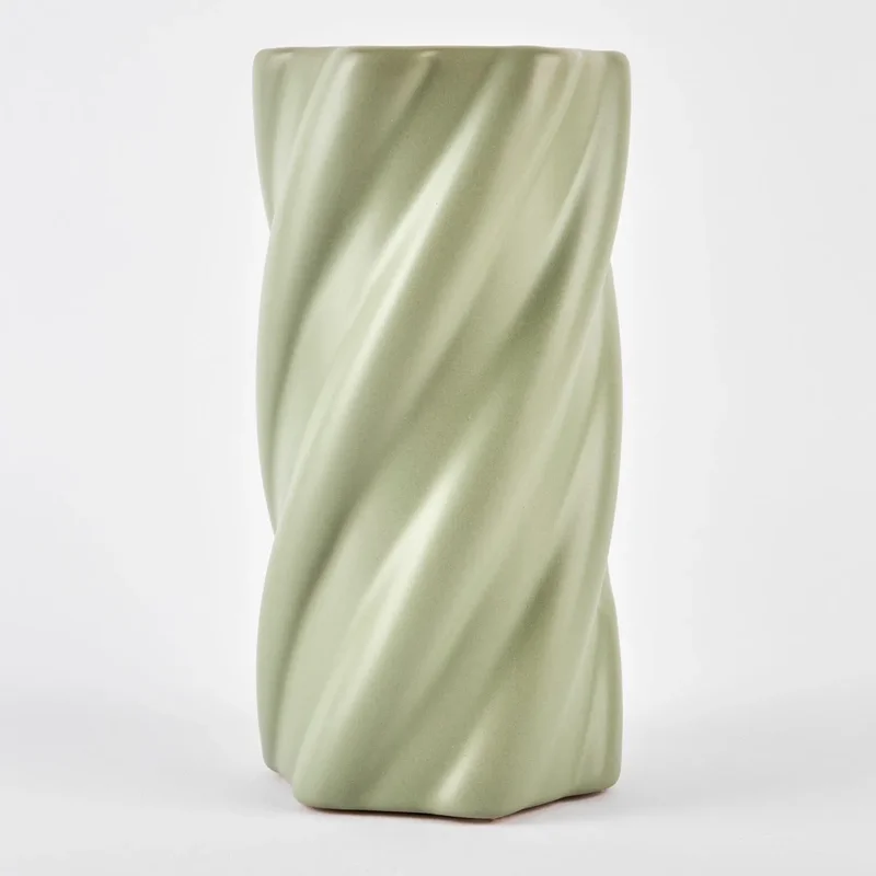Vaza ceramica "Whirl s" verde 20x10