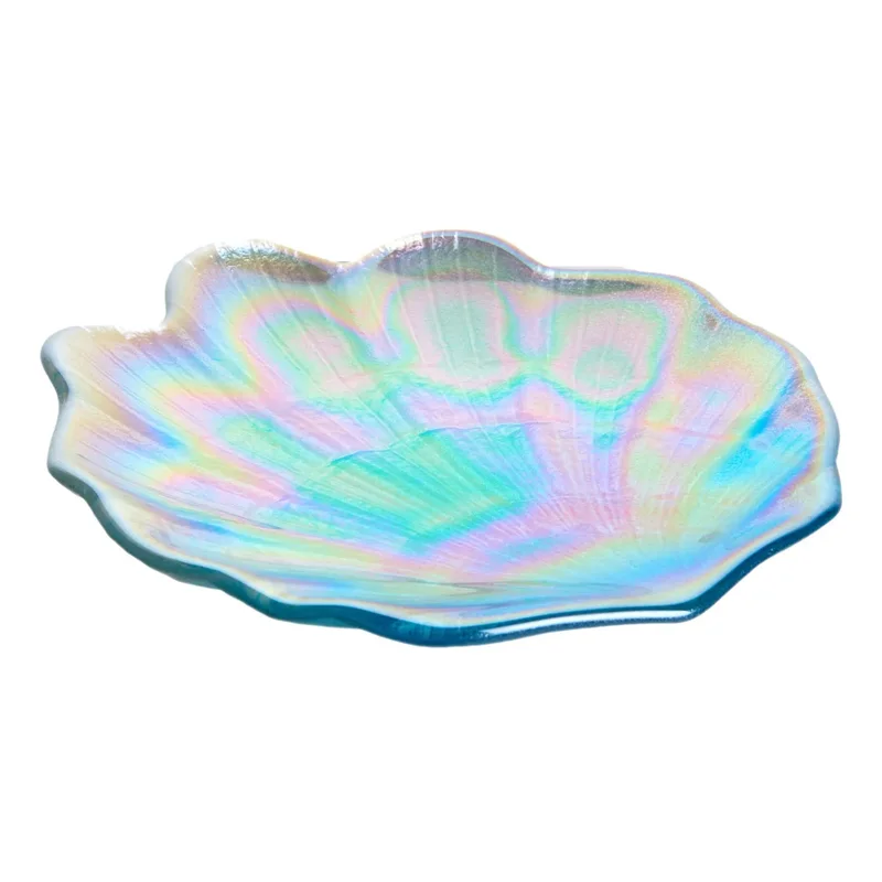 Platou din sticlă „Shell L”, 30/28 cm