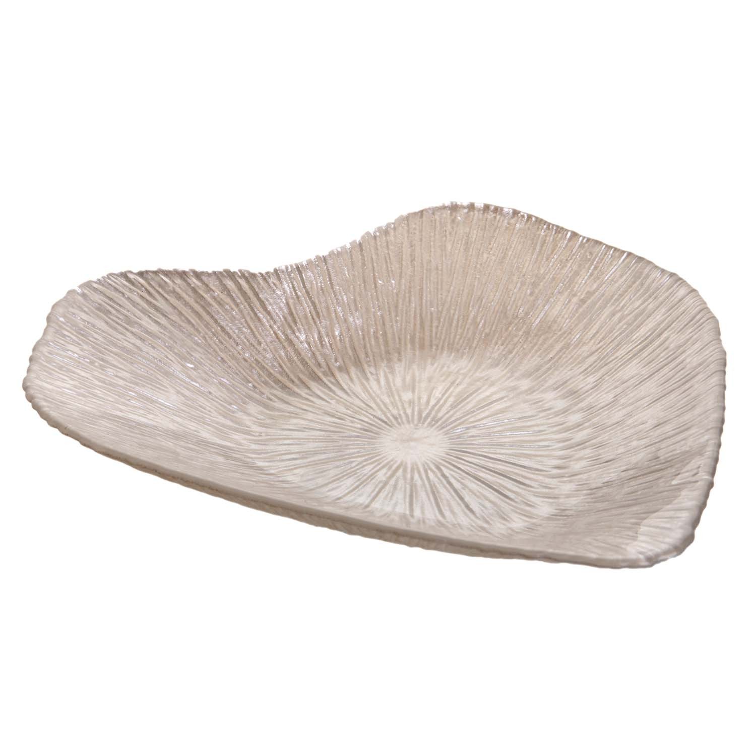 Szklany talerz "Shell Heart L", 35/35/4,5 cm