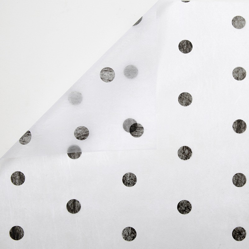 Тъкан за цветя с точки #111 бяла