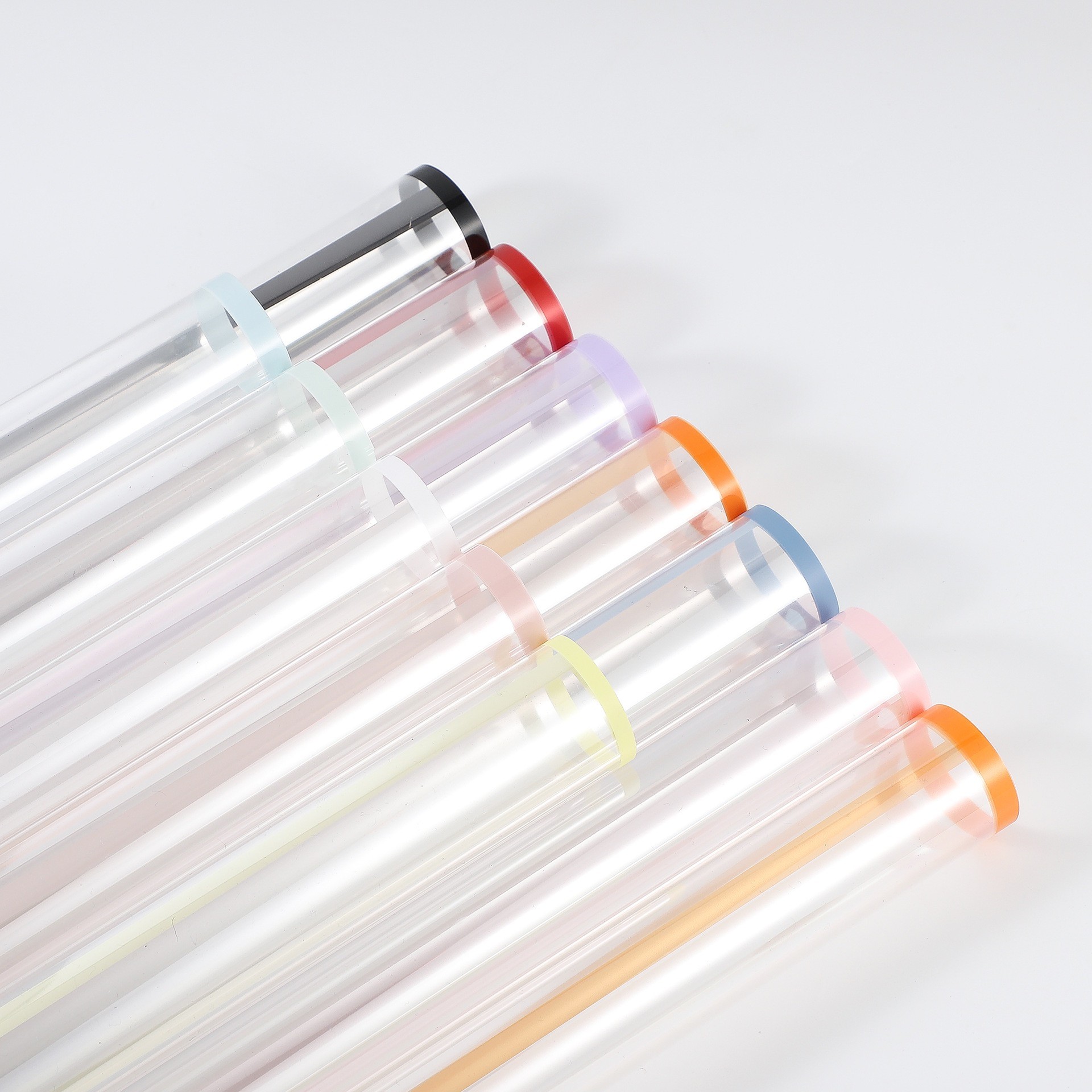 Przezroczysty celofan z białymi paskami "Line photo 6