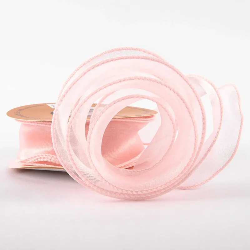 Wstążka z organzy "Uni", różowa, 4cm / 9.11m #98