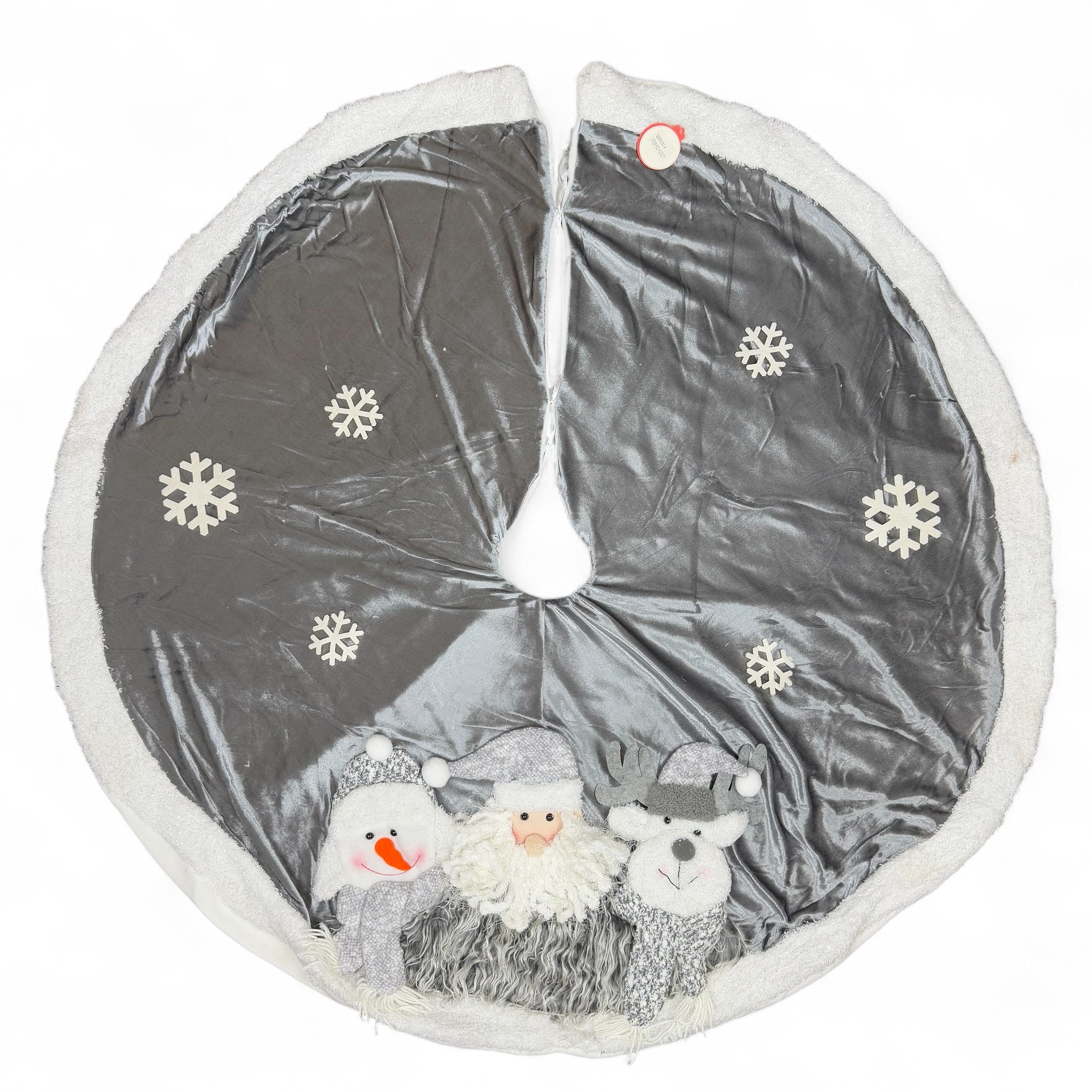 Сива снежна пола за коледна елха Ø - 115