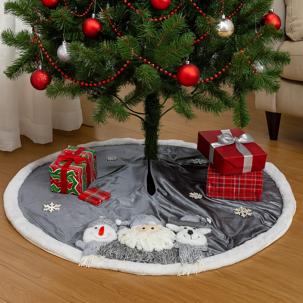 Сива снежна пола за коледна елха Ø - 115 photo 2