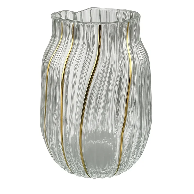 Vaza de sticla "Gold wave S" transparenta