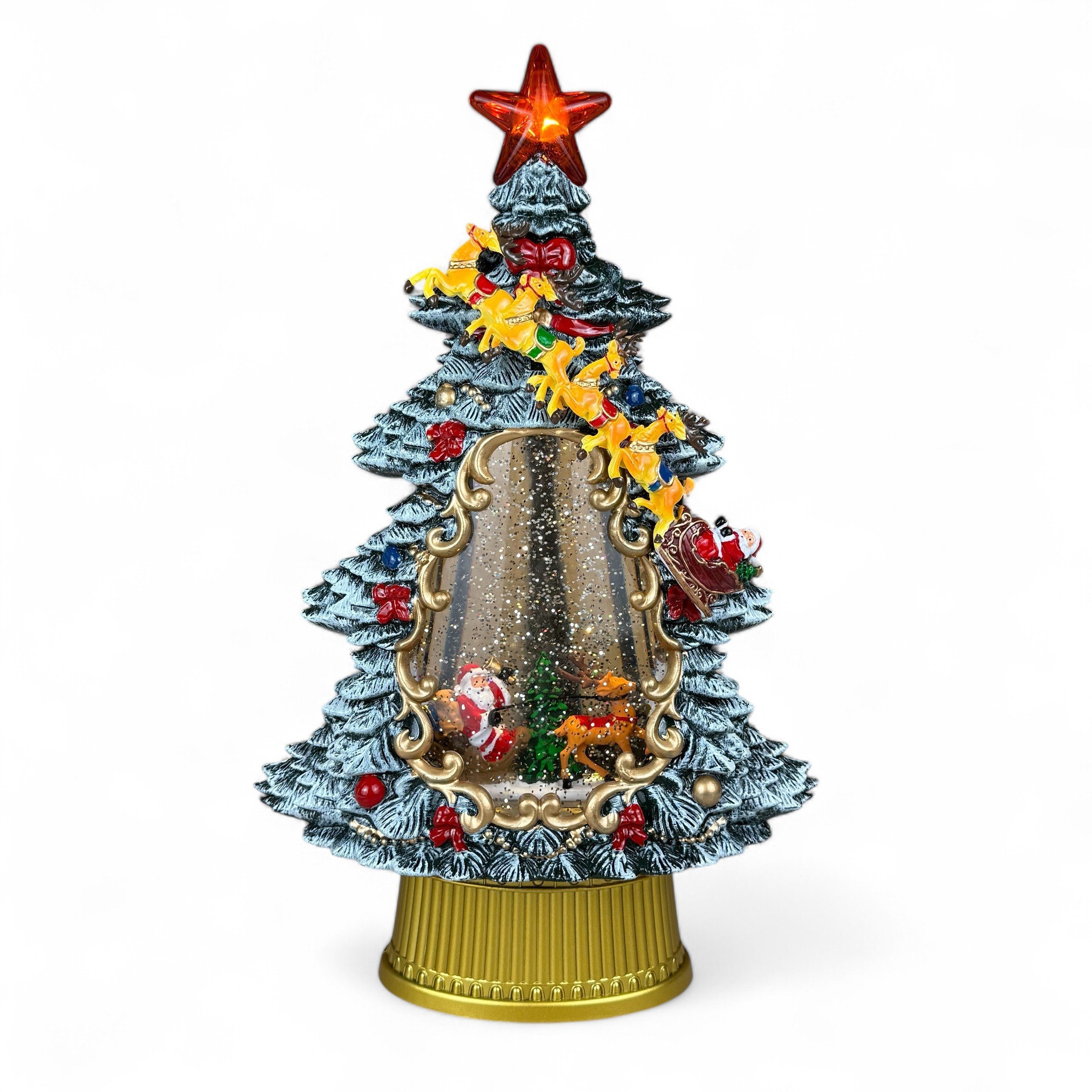 Interaktywna figurka choinki z opadami śniegu