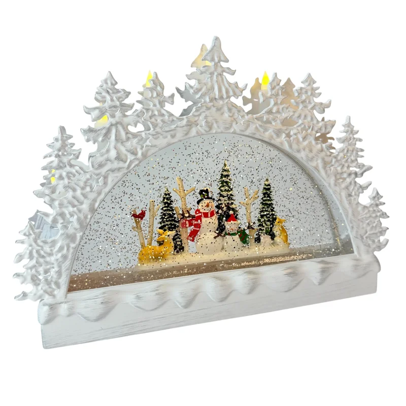 Figurină interactivă „Pădure” alb, muzică, lumină, USB, 3 buc. baterii AA