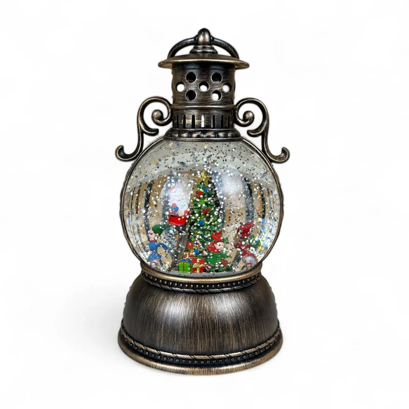 Figurină interactivă „Lampă antică #5” bronz,muzică, lumină, USB, 3 buc. baterii AA