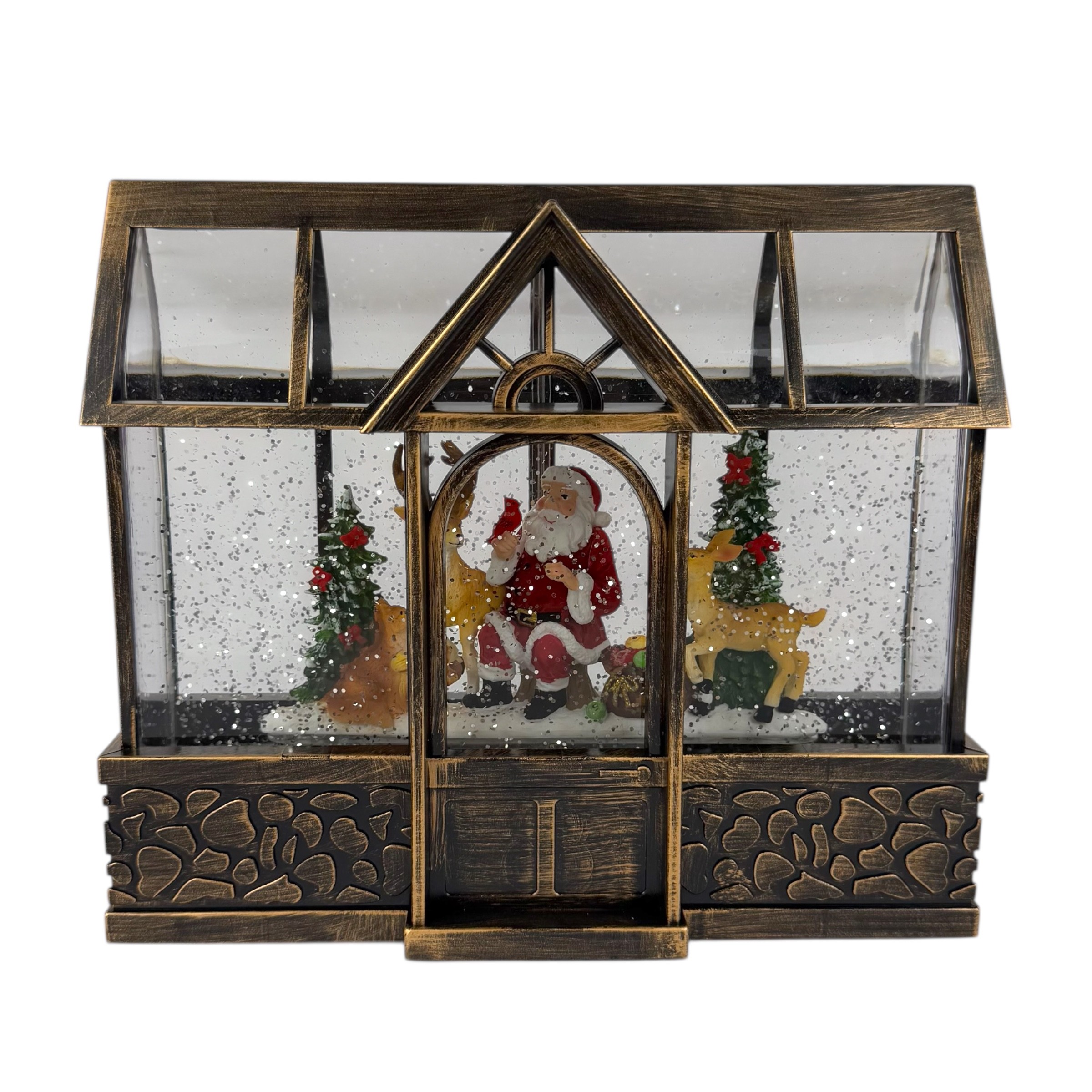 Figurină interactivă „Casă magică” bronz, muzică, lumină, USB, 3 buc. baterii AA