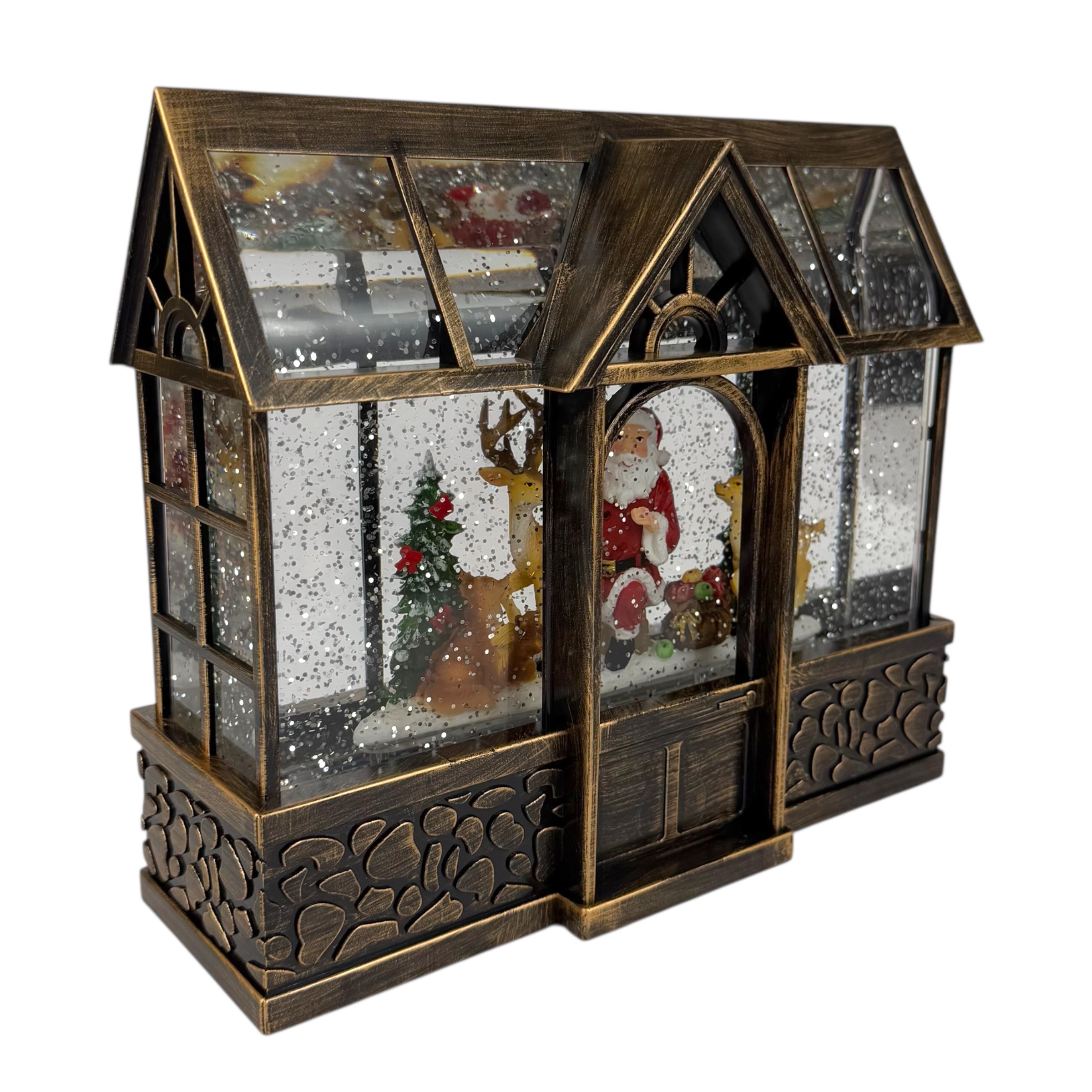 Figurină interactivă „Casă magică” bronz, muzică, lumină, USB, 3 buc. baterii AA photo 2