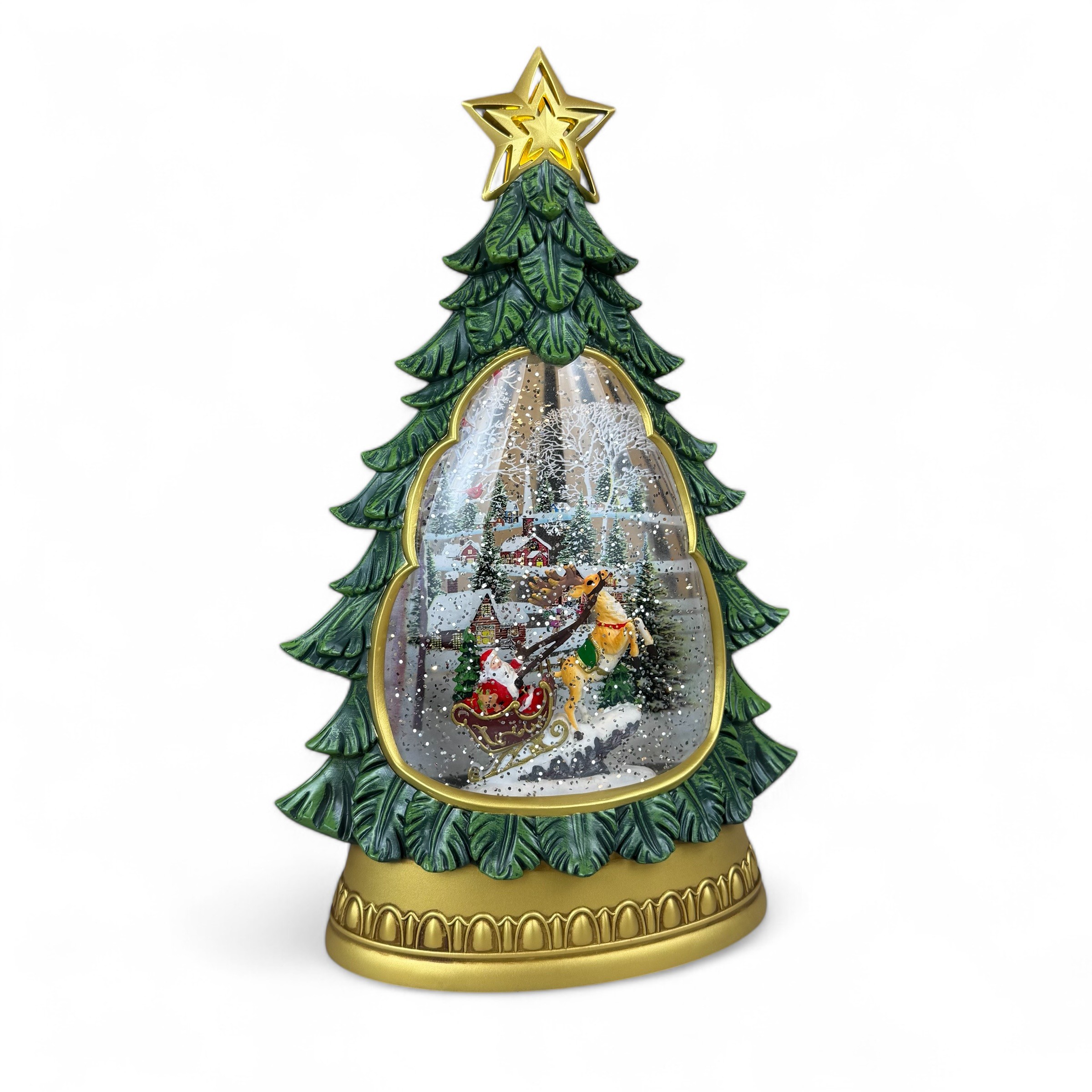 Figurină interactivă „Pom magic de Crăciun #1”Muzică, lumină, USB, 3 buc. baterii AA