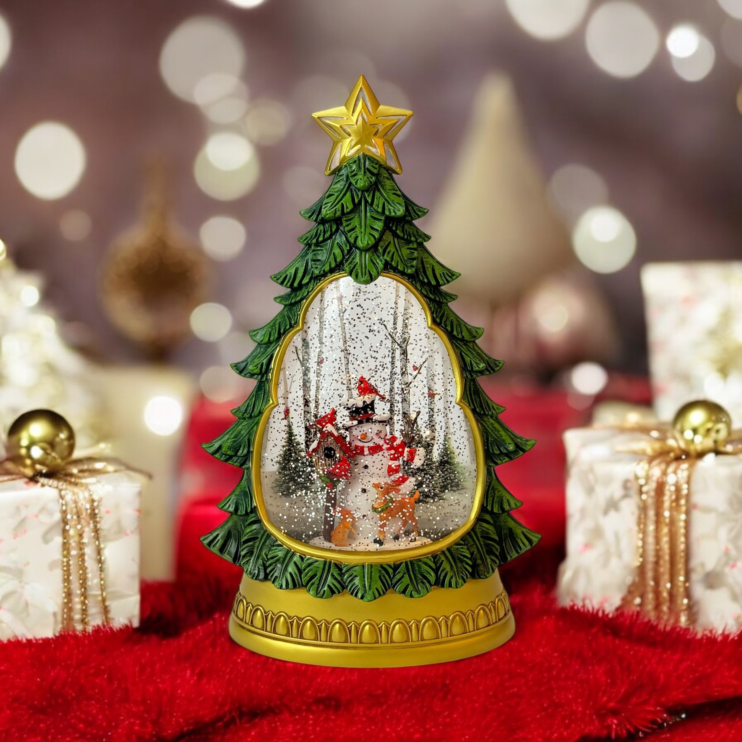 Figurină interactivă „Pom magic de Crăciun #2”Muzică, lumină, USB, 3 buc. baterii AA photo 2