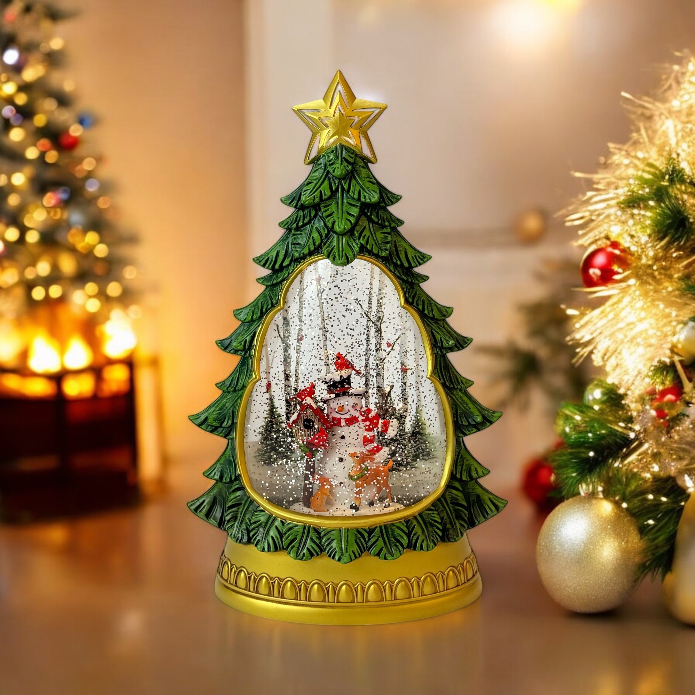 Figurină interactivă „Pom magic de Crăciun #2”Muzică, lumină, USB, 3 buc. baterii AA photo 3