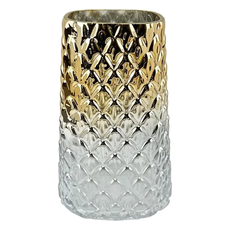Vaza din sticla "Scales S" mat cu auriu