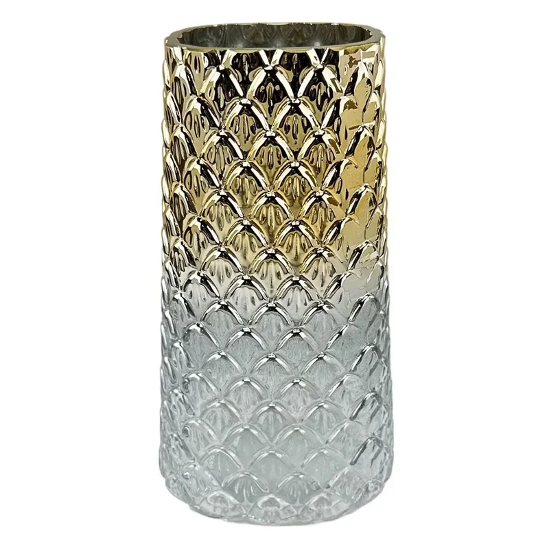Vaza din sticla "Scales M" mat cu auriu