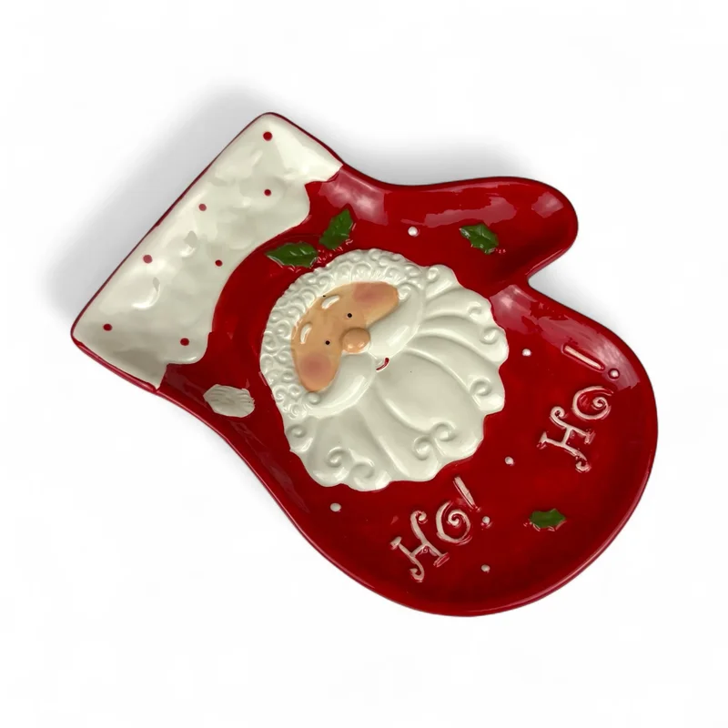 Farfurie w formie manusa "Ho-ho Santa" rosu 25/19/2