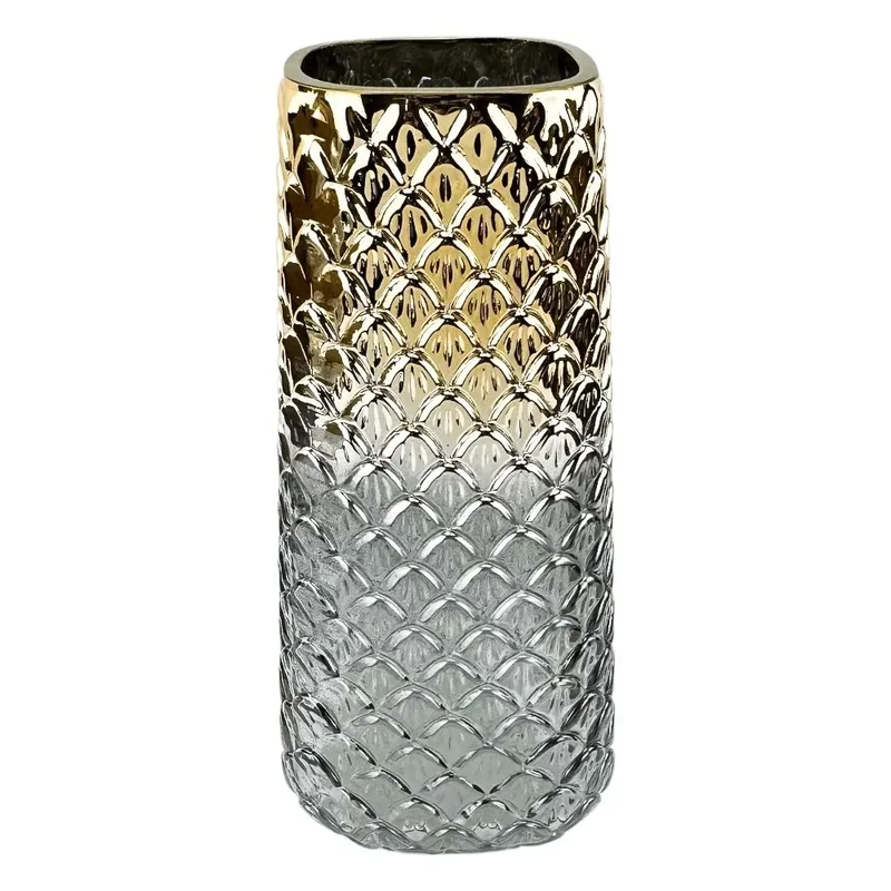 Vaza de sticla "Scales L" mat cu aur